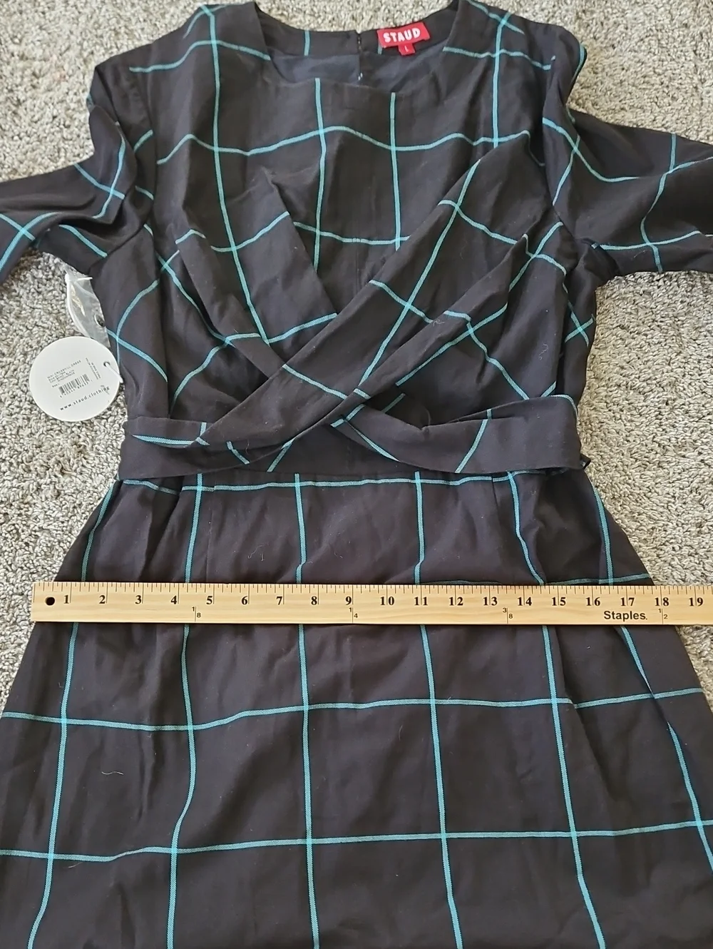 Nwr STAUD Black MINI DRESS, Long Sleeve L - Picture 9 of 13